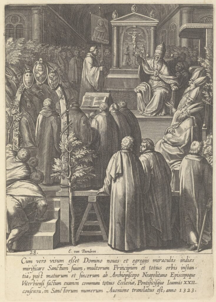 Representación de la canonización de Santo Tomás por Juan XXII
obra de Egbert van Panderen y Otto van Veen (1610)